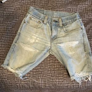 Distressed as fuck men’s 511 cut off shorts